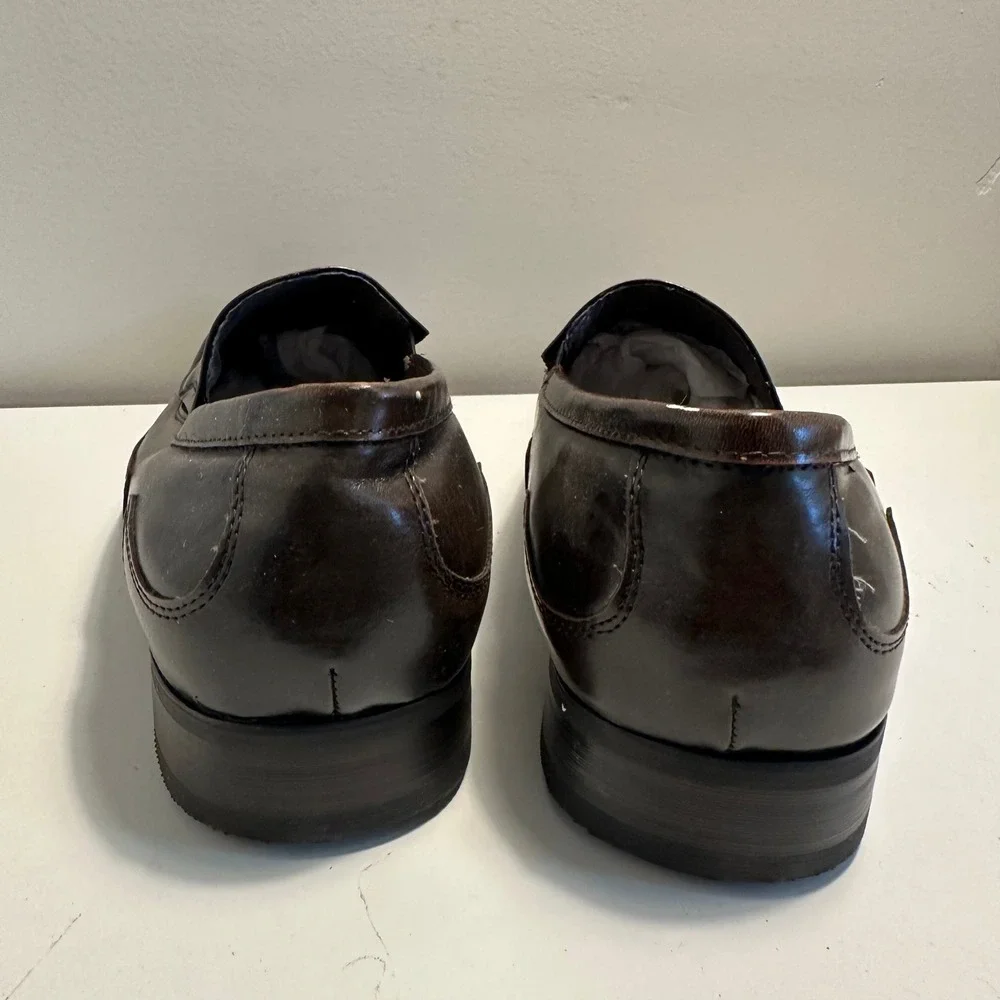 Giorgio‎ Brutini Brown Leather Loafers Dress Shoes Slip On Style sz 9